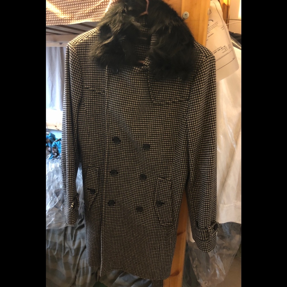 Fur trimmed trench